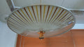 Mid-Century Modern Pull-Down Pendant Lamp c.1960 — Perforated Shade with Starfield Effect